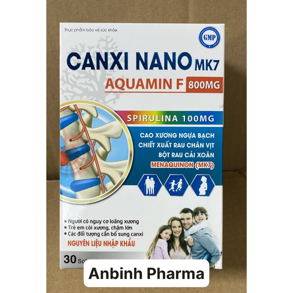 Canxi hữu cơ Canxi nano Mk7 Aquamin F 800mg - Cao xương ngựa bạch - Canxi tảo biển - Hộp 30v - Hiệu quả cao