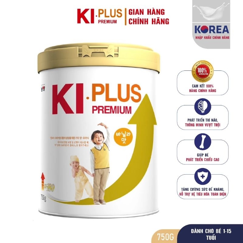 {Tặng kèm quà} Sữa KI PLUS  Hàn Quốc tăng chiều cao tối ưu, lon 750g