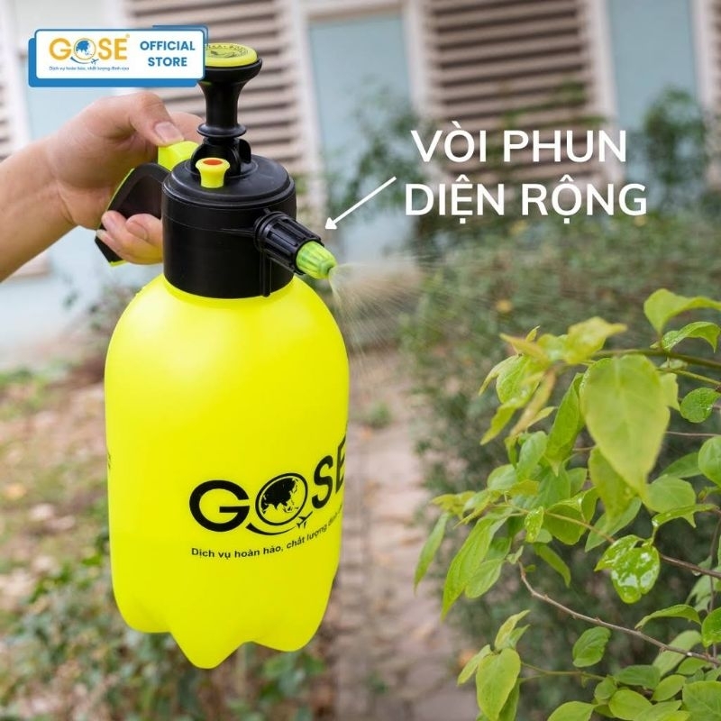 Bình tưới cây cao cấp Gose 2 lít / 3 lít vòi hai chế độ phun sương, phun nước có khóa tự động