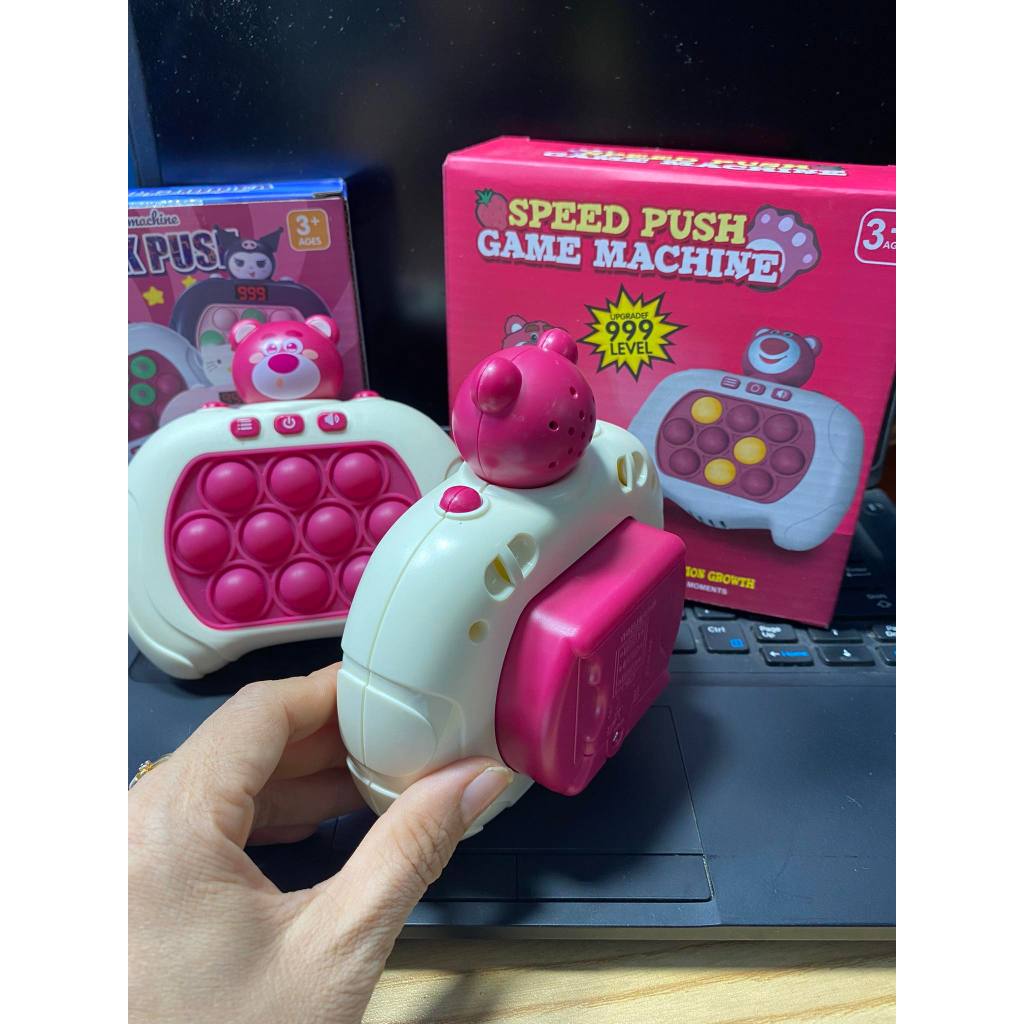 POP IT ĐIỆN TỬ 999 LEVEL MÁY CHƠI GAME CẦM TAY THỂ HỆ THỨ HAI CÓ ĐÈN LEAD ĐẾM LƯỢT NÂNG CẤP 999LV HÌNH GẤU DÂU