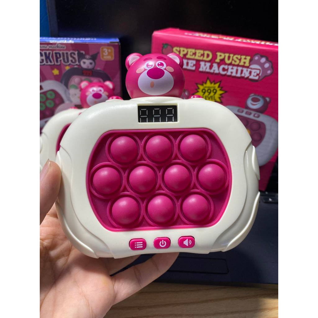 POP IT ĐIỆN TỬ 999 LEVEL MÁY CHƠI GAME CẦM TAY THỂ HỆ THỨ HAI CÓ ĐÈN LEAD ĐẾM LƯỢT NÂNG CẤP 999LV HÌNH GẤU DÂU