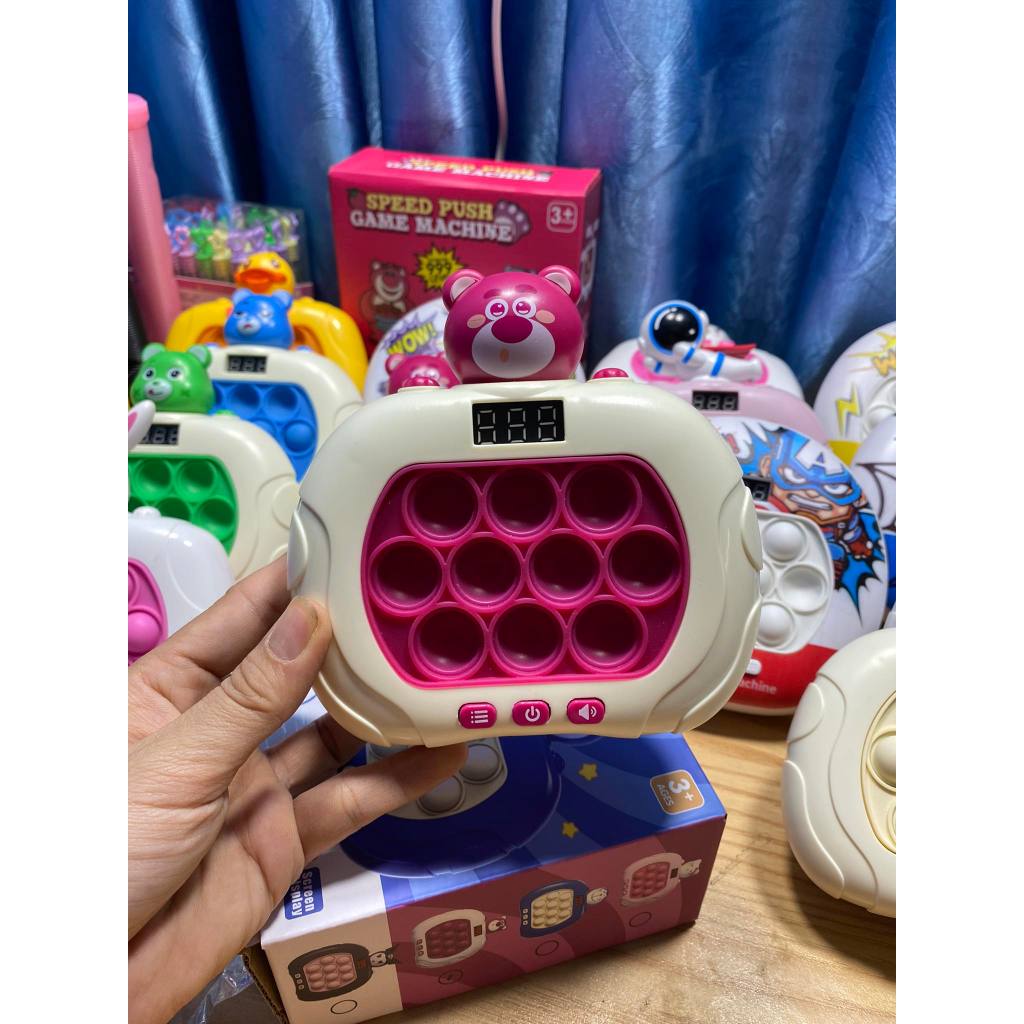 POP IT ĐIỆN TỬ 999 LEVEL MÁY CHƠI GAME CẦM TAY THỂ HỆ THỨ HAI CÓ ĐÈN LEAD ĐẾM LƯỢT NÂNG CẤP 999LV HÌNH GẤU DÂU