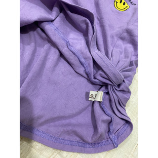 Áo thun cotton khô tím xoắn eo