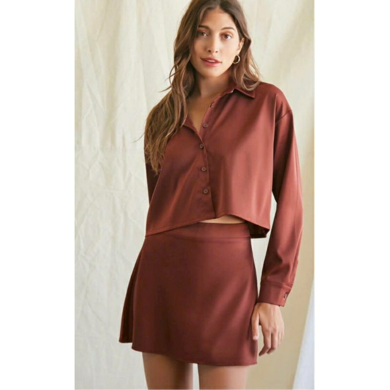 Set váy satin xuất dư, F21