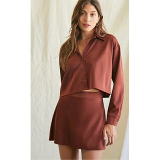 (Size S-L) Set váy satin xuất dư, F21