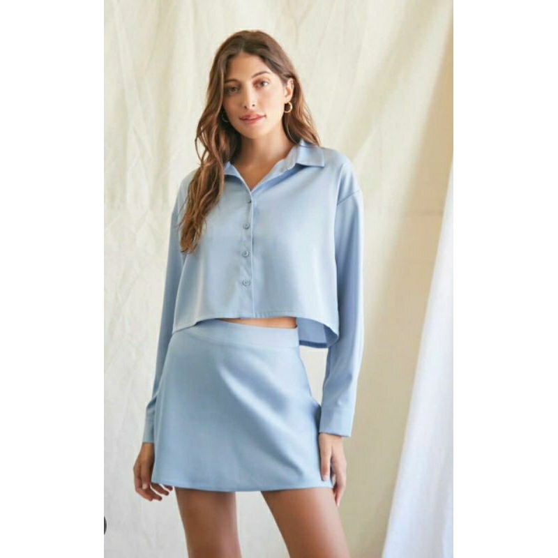 Set váy satin xuất dư, F21