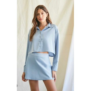 (Size S-L) Set váy satin xuất dư, F21