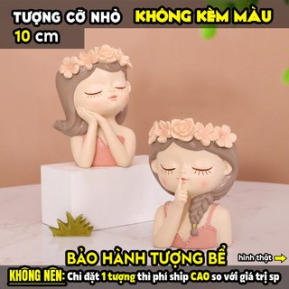 Tượng tô màu, LỌ BÚT THIẾU NỮ MỘNG MƠ, size L, thạch cao trắng (Không kèm màu), luyện vẽ, decor