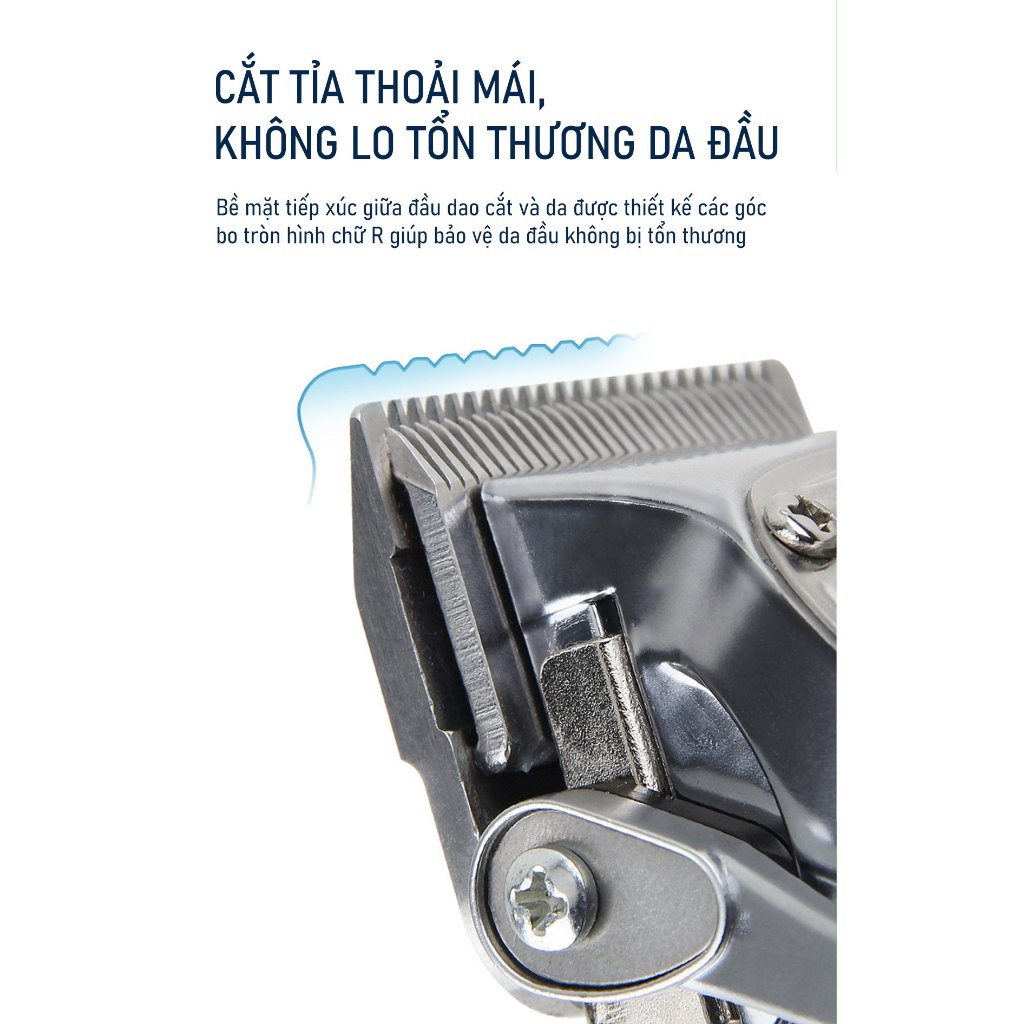 Tông đơ cắt tóc Kemei 1998, Tông đơ Thân Nhôm Nguyên Khối Chuyên Nghiệp Cho Salon Và Gia Đình