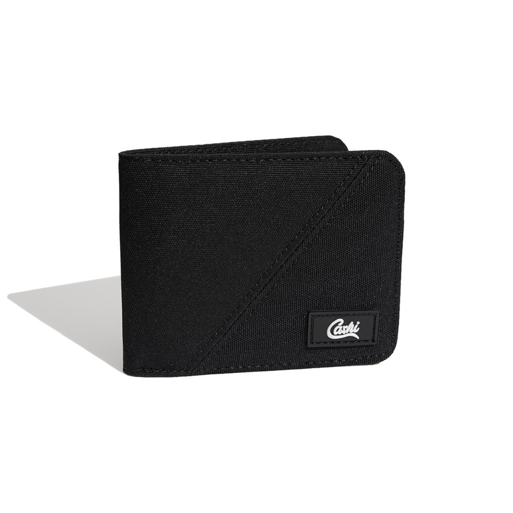 Ví Vải CaShi Unisex  Ví Ngang Kiểu Xéo, Màu Đen.