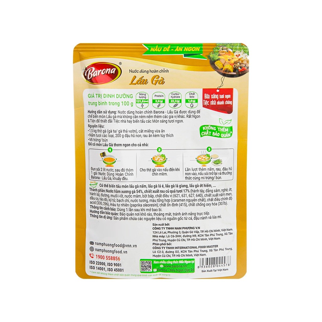 Nước dùng hoàn chỉnh lẩu gà Barona gói 140g [Hà Nội giao hàng hỏa tốc] - Ảnh 3