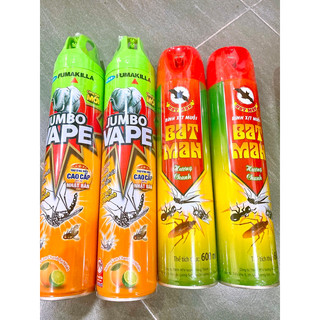 (TẶNG THÊM 60ML) Bình Xịt Muỗi Jumbo Vape 600ml +Batman 600ml Hương Cam Chanh Tự Nhiên