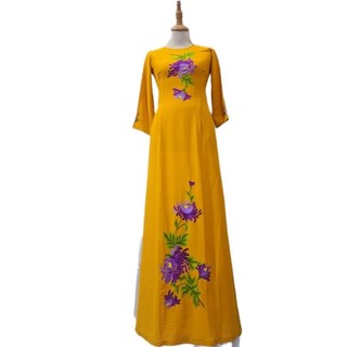 Áo dài chiffon thêu, ảnh chụp thật,mới 100%