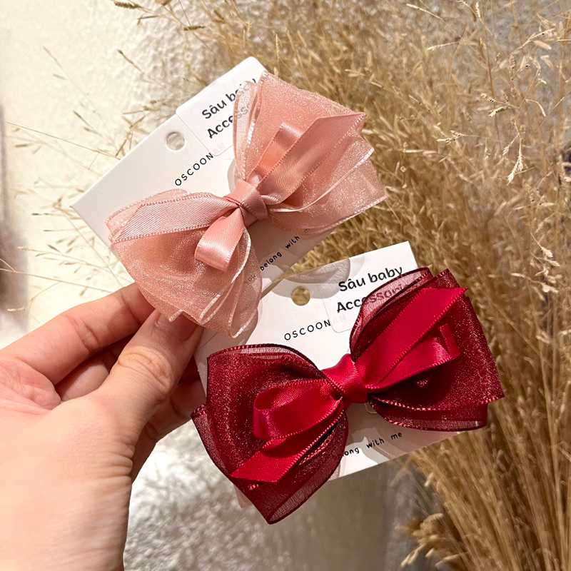 Kẹp tóc nơ voan handmade cho bé