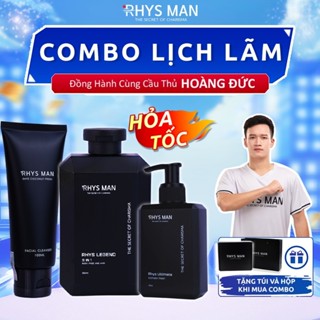 Bộ Quà Tặng Nam - Sữa tắm gội nam 350 ml & Sữa rửa mặt nam 100ml & Dung dịch vệ sinh 120ml RHYS MAN