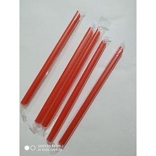 500gr ống hút nhựa màu đỏ phi 12 cao cấp ép nilong từng cái an toàn, ống hút bọc màn màu đỏ phi 12