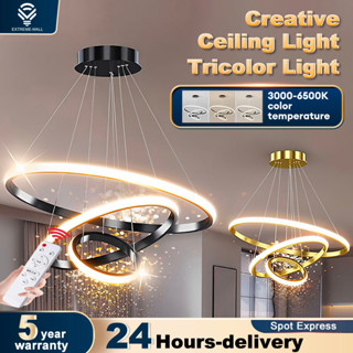 đèn trần Mặt dây đèn Led Vòng Tròn Trần Treo Đèn Chùm Trần Phòng Khách Phòng Ăn