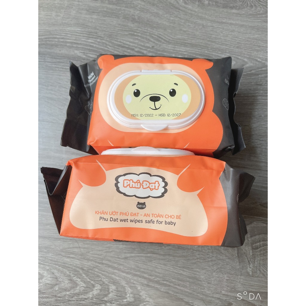 Khăn giấy ướt hình gấu dễ thương gói to, không mùi chính hãng phú đạt, an toàn sử dụng - Hie en Store