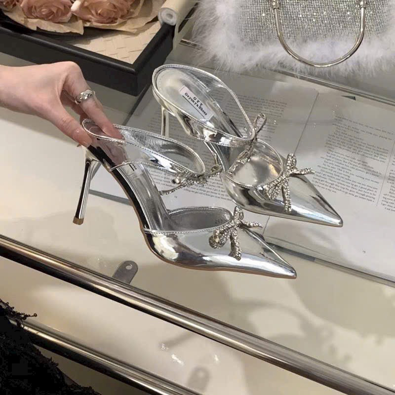 DÉP SỤC NƠ ĐÁ BẠC GÓT XINH 😍