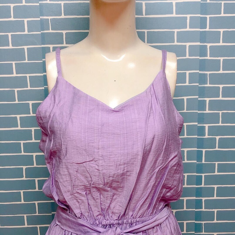 Đầm 2 dây tím cột day đồ si