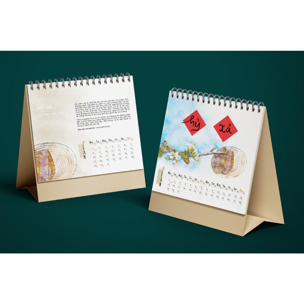 Lịch Treo Tường Bộ Lịch Thư Pháp Làng Mai 2024 -Tặng Kèm 1 Postcard Làng Mai
