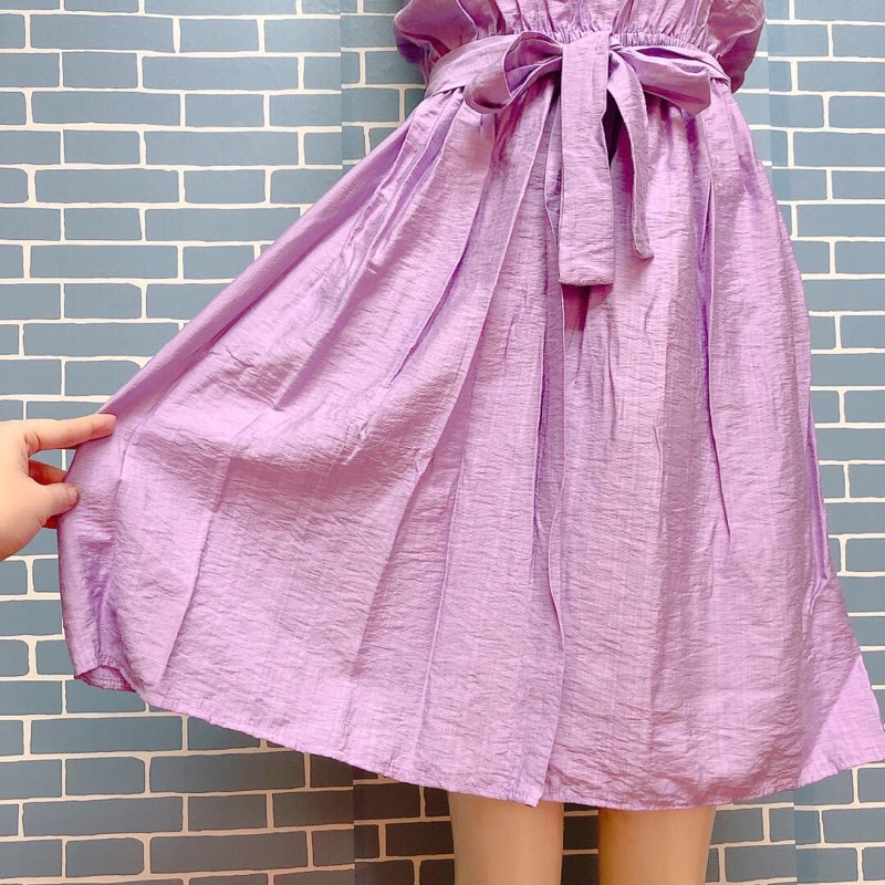 Đầm 2 dây tím cột day đồ si