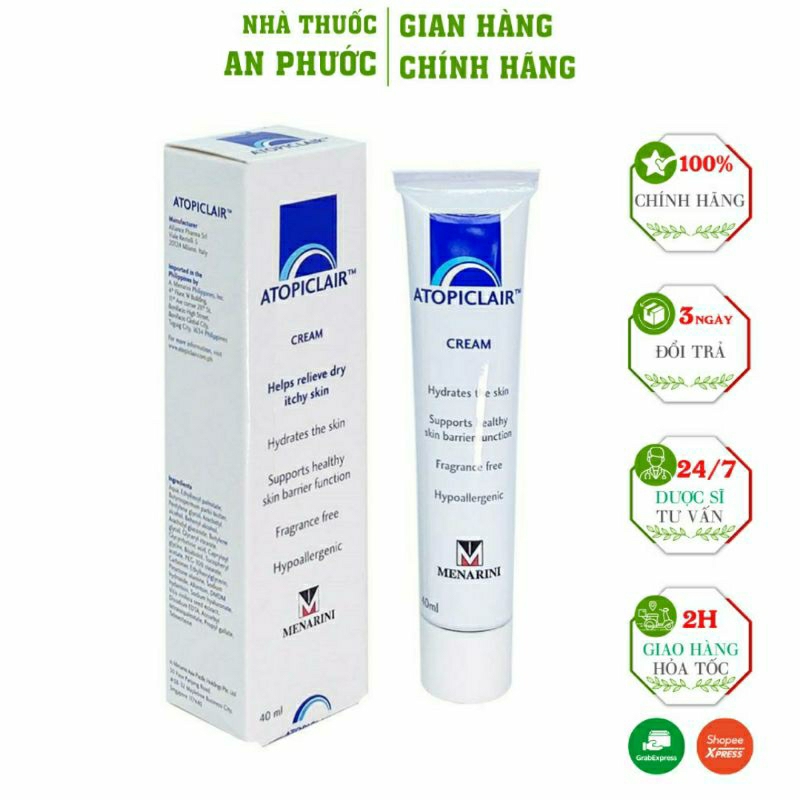 Kem Bôi Ngoài Da ATOPICLAIR ⚡ CAM KẾT CHÍNH HÃNG ⚡Giảm ngứa và khô da hiệu quả
