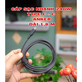 Cáp sạc nhanh 240w,type c - c dài 1,8m chính hãng anker mã 544