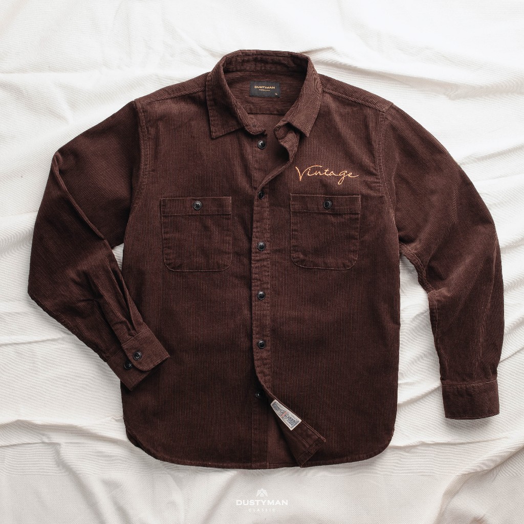 Áo Sơ Mi Nhung Tăm RECALL cổ điển DUSTYMAN - Form Classic Fit