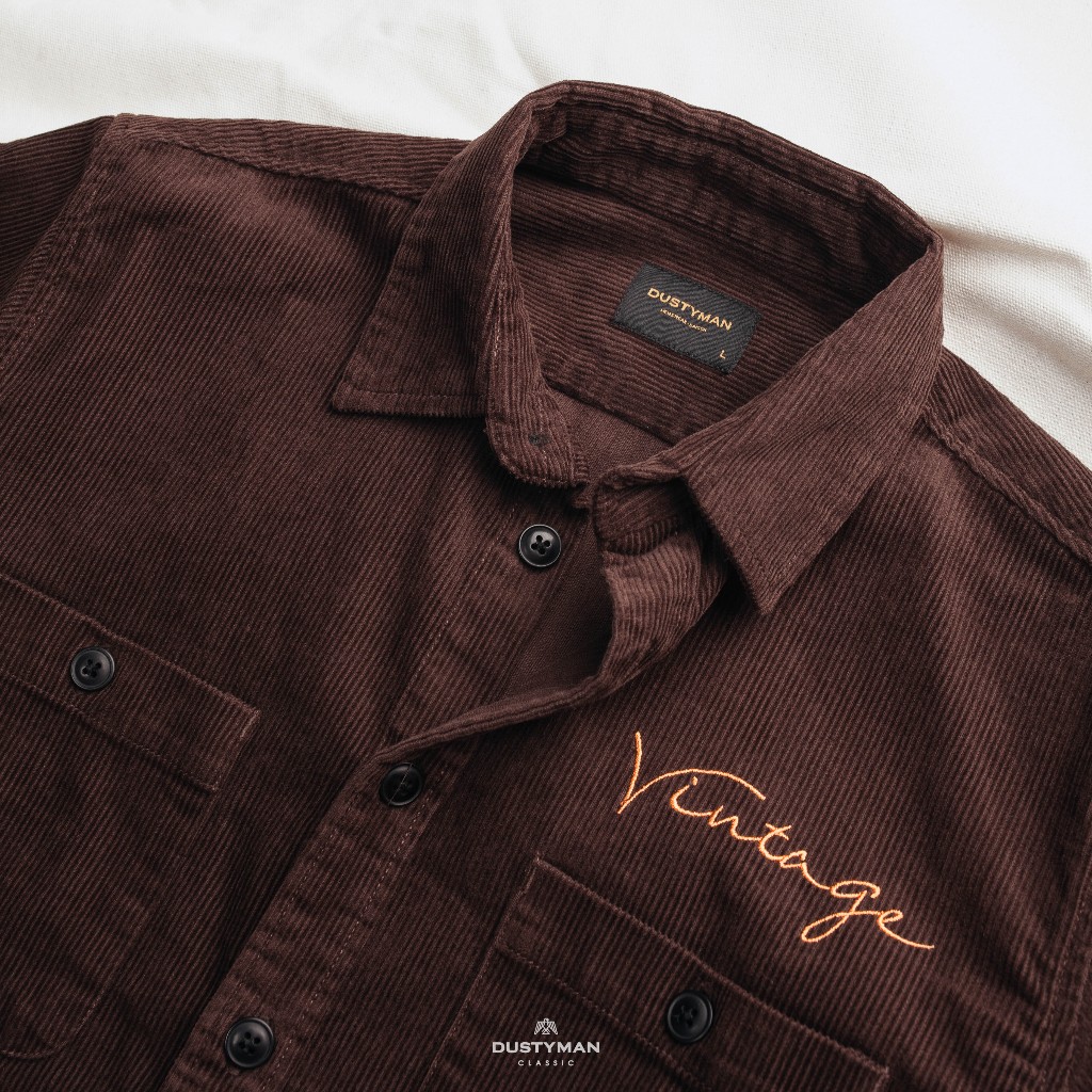Áo Sơ Mi Nhung Tăm RECALL cổ điển DUSTYMAN - Form Classic Fit