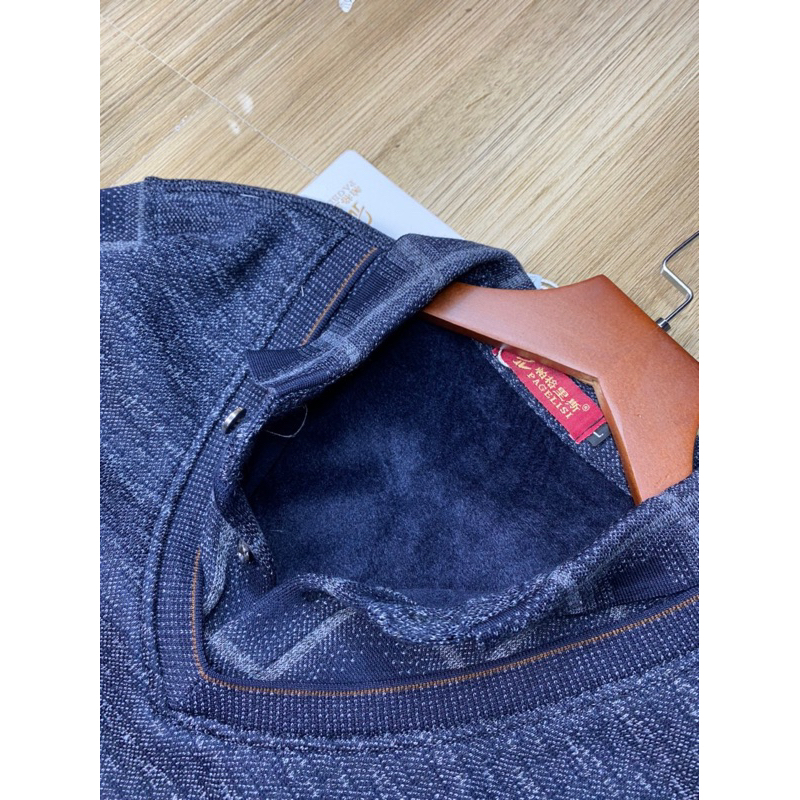 Áo Len Trung Niên Lót Lông áo len phối Sơ Mi  Tặng Bố áo tặng ông Già 👴