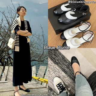 𝐁𝐥𝐚𝐮𝐞𝐁𝐥𝐮𝐦𝐞🦋 Maryjane Blaue Blume Ivory & back dupe C.n gót 2cm - sandal nữ thời trang