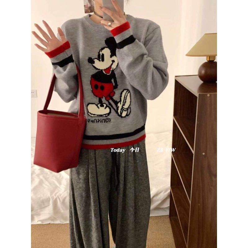 Áo len sweater Mickey 3 màu freesize 23’September
