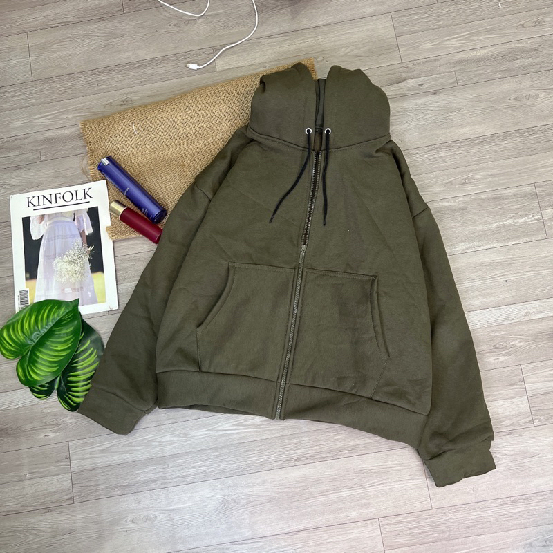 ÁO KHOÁC NỈ NGOẠI RÊU NÂU FREESIZE