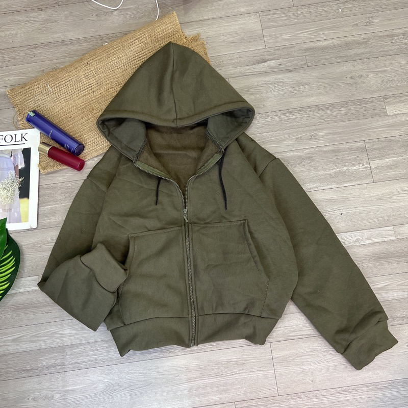 ÁO KHOÁC NỈ NGOẠI RÊU NÂU FREESIZE