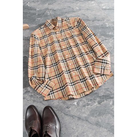 Áo sơ mi nam dài tay Burberry BBR kẻ sọc cổ điển, vải cotton cao cấp