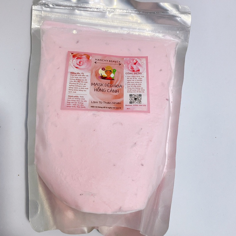 ( Bịch 1 kg ) Mask Dẻo Hoa Hồng Organic Mặt Nạ Dẻo chuyên dùng trong Spa - Mask dẻo hoa hồng