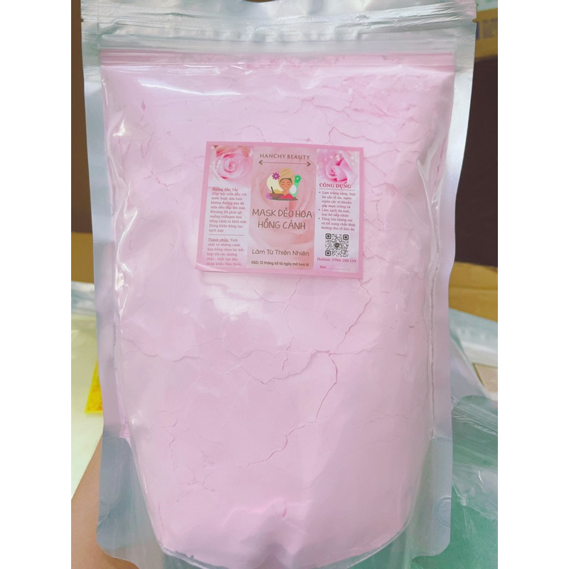 ( Bịch 1 kg ) Mask Dẻo Hoa Hồng Organic Mặt Nạ Dẻo chuyên dùng trong Spa - Mask dẻo hoa hồng