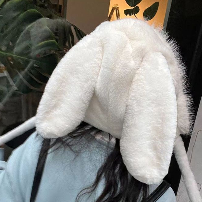 Mũ len nữ, Mũ lông cừu tai thỏ giữ ấm mùa đông SLEEPYCHIC nón len lông cừu tai mèo thời trang