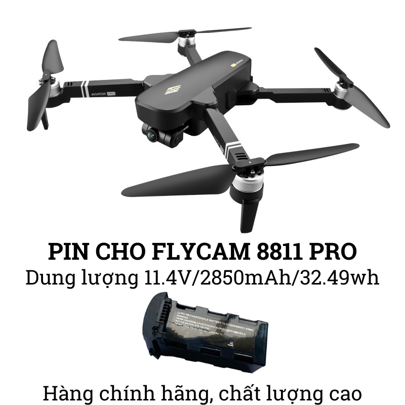 Pin Cho Flycam 8811 Pro Dung Lượng Cao 11.4V  2850mAh. Siêu Bền, Hàng Chính Hãng Chất Lượng Cao