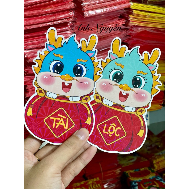 Set 10 Bao Lì Xì Chibi Hot Trend Giấy Bìa Bóng Cứng