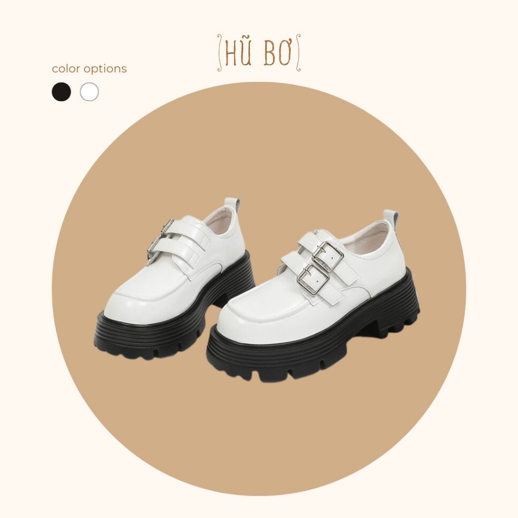 Pera Strap Shoes - Giày da bò nữ đế cao ( genuine leather)