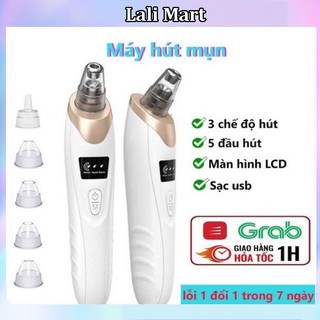 Máy Hút Mụn Mini Cầm Tay Đa Năng Màn Hình LCD 3 Chế Độ 5 Đầu Hút Làm Sạch Da