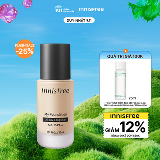  Kem nền trang điểm lâu trôi innisfree My Foundation All day Longwear SPF25 PA++ 30 mL