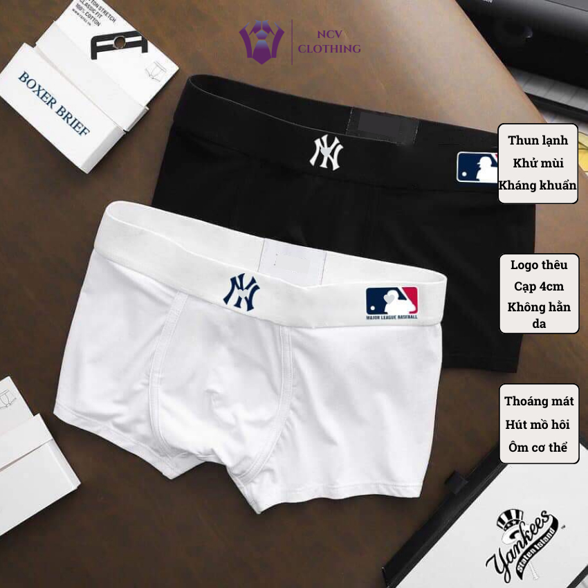 Quần Lót Nam Thun Lạnh N.Y Boxers & Trunks Kháng Khuẩn Khử Mùi M.L.B, Quần Sịp, Xịp, Xì, Ship Đùi Co Giãn Cao Cấp ĐTNY1