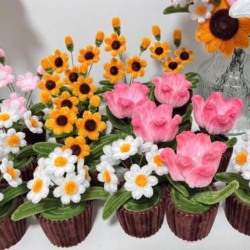 Chậu Hoa Mini Decor Trang Trí, Chậu Hoa Làm Bằng Kẽm Nhung