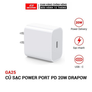 Sạc nhanh 20w drapow ga25 powerport pd