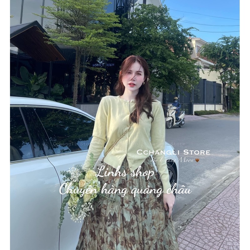 𝐒𝐞𝐭 𝐀́𝐨 𝐋𝐞𝐧 𝐂𝐚𝐫𝐝𝐢𝐠𝐚𝐧 𝐃𝐚̀𝐢 𝐓𝐚𝐲 𝐊𝐞̀𝐦 𝐂𝐡𝐚̂𝐧 𝐕𝐚́𝐲 𝐌𝐢𝐝𝐢 𝐇𝐨𝐚 SANG CHẢNH- Linhs shop