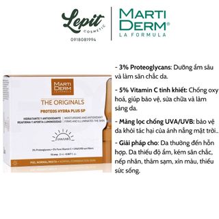 [Hàng Nhập Khẩu] Tinh chất Ampoule dưỡng ẩm và ngừa lão hóa da Martiderm The Original Proteos Hydra Plus SP Vàng
