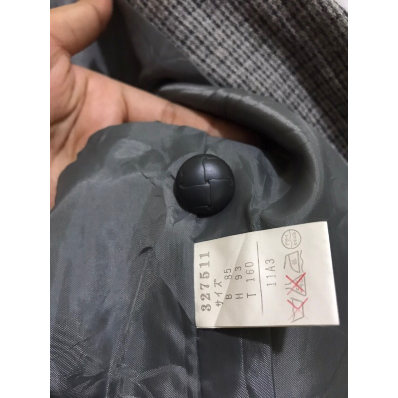 Áo khoác vets kẻ phối chất dạ còn cúc phụ ạ siêu xinhhh